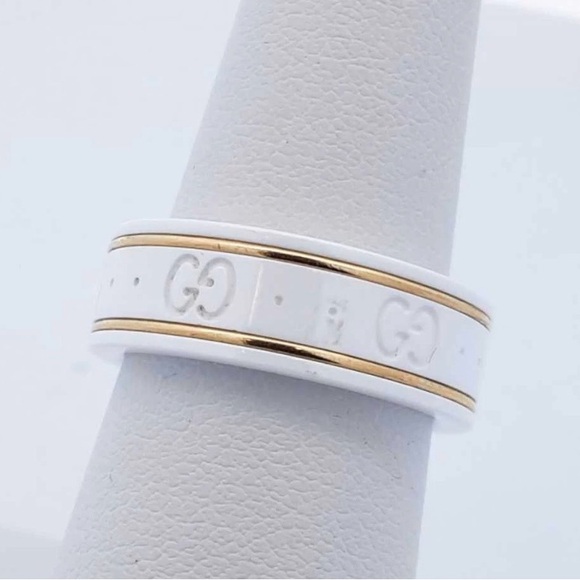 Gucci Jewelry - Gucci White and Gold Wearable Ring